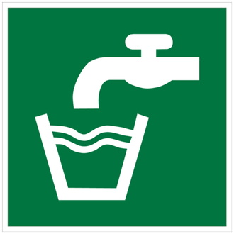 Rettungszeichen, Trinkwasser - ASR A1.3 (DIN EN IS - 150x150 mm, Folie selbstklebend