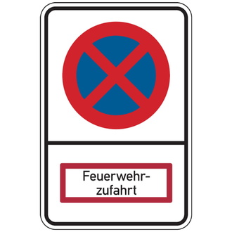 Hinweisschild, Absolutes Haltverbot, Feuerwehrzufahrt - 400x600x2 mm Aluverbund