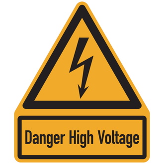 Kombi-Warnschild, Danger High Voltage, W012, 237 x - 200x237x1.5 mm Kunststoff