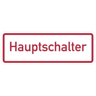 Hinweisschild, Hauptschalter - 105x37 mm, Folie selbstklebend