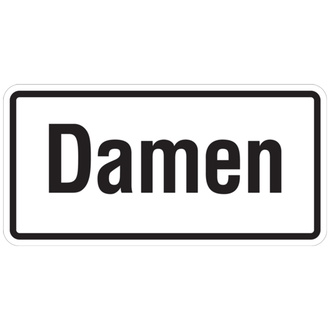 WC-Schild, Damen, Folie, 50 x 100 mm - 100x50 mm, Folie selbstklebend