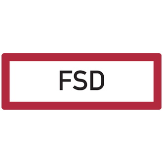 Feuerwehrschild, FSD (Feuerschlüsseldepot) - 297x105x0.45 mm Aluminium geprägt