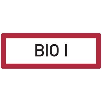 Feuerwehrschild, BIO I - DIN 4066 - 297x105x0.45 mm Aluminium geprägt