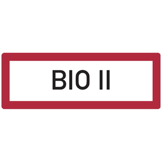 Feuerwehrschild, BIO II - DIN 4066 - 297x105x0.45 mm Aluminium geprägt