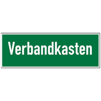 Rettungszeichen, Wortschild Verbandkasten - 210x74 mm, Folie selbstklebend