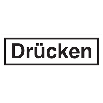 Türschild, Drücken, Folie, 30 x 90 mm - 90x30 mm, Folie selbstklebend