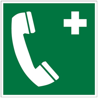 Rettungszeichen, Notruftelefon E004 - ASR A1.3 (DI - 150x150 mm, Folie selbstklebend