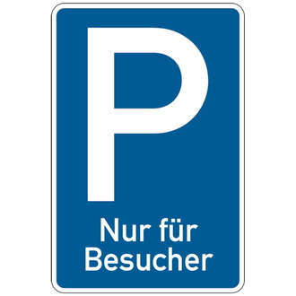 Parkplatzschild, Nur für Besucher, 630x420mm, Alu - 420x630x2 mm Aluminium 2 mm