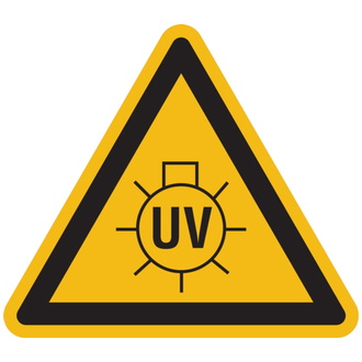 Warnung vor UV-Strahlung - 100 mm, Folie selbstklebend