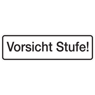 Hinweisschild, Vorsicht Stufe!, 70 x 240 mm - 240x70x0.45 mm Aluminium geprägt