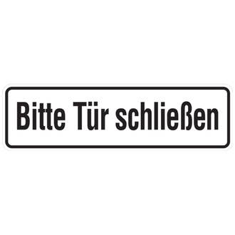 Hinweisschild, Bitte Tür schließen, 70 x 240 mm, Fo - 240x70 mm, Folie selbstklebend