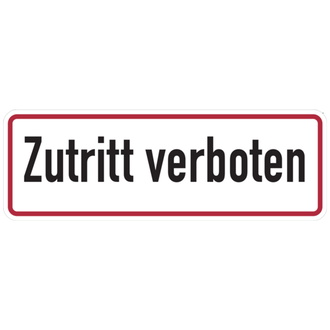 Hinweisschild, Zutritt verboten, 120x350mm - 350x120x0.45 mm Aluminium geprägt