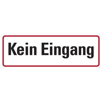 Hinweisschild, Kein Eingang, 120 x 350 mm, - 350x120x0.45 mm Aluminium geprägt