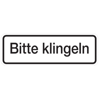 Hinweisschild, Bitte klingeln, 60 x 180 mm, Folie - 180x60 mm, Folie selbstklebend