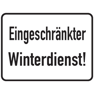 Hinweisschild, Eingeschränkter Winterdienst! - 400x300x0.6 mm Aluminium geprägt