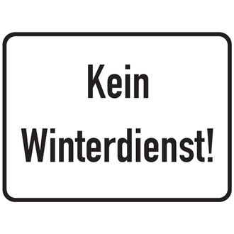 Hinweisschild, Kein Winterdienst!, Aluminium - 400x300x0.6 mm Aluminium geprägt