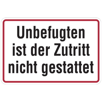 Hinweisschild, Zutritt nicht gestattet, Alu - 300x200x0.45 mm Aluminium geprägt