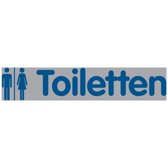 WC-Schild, "Toiletten", Damen / Herren, 40 x 160 mm - 160x40x1 mm Kunststoff