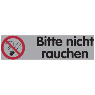 Türschild, Bitte nicht rauchen, 40 x 160 mm - 160x40x1 mm Kunststoff