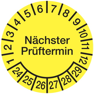 Prüfplakette, Nächster Prüftermin, Dokumenten - 15 mm DokumentenFolie selbstklebend