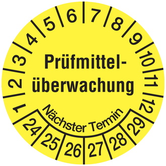 Prüfplakette, Prüfmittelüberwachung Nächster Termin, ge - 20 mm, Folie selbstklebend