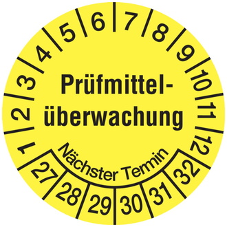 Prüfplakette, Prüfmittelüberwachung Nächster Termin, ge - 20 mm, Folie selbstklebend