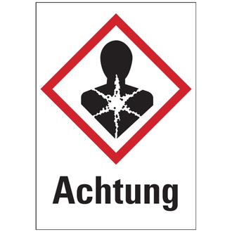 Gefahrstoffetiketten - Gesundheitsgefahr (GHS08) Signalwort - 37x52 mm, Folie selbstklebend