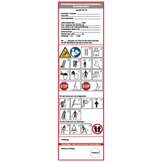 Grundplakette, Mehrzweckleitern, Folie, 225 x 65 mm - 65x225 mm, Folie selbstklebend