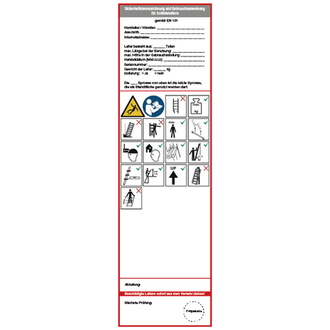 Grundplakette, Schiebeleitern, Folie, 225 x 65 mm, 65x225 mm, Folie selbstklebend