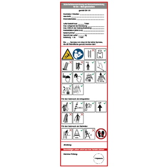 Grundplakette, Ein- und Mehrgelenkleitern, Folie, 2 - 65x225 mm, Folie selbstklebend