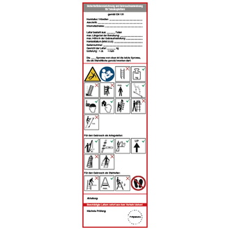 Grundplakette, Teleskopleitern, Folie, 225 x 65 mm - 65x225 mm, Folie selbstklebend