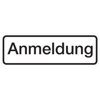 Hinweisschild, Anmeldung, 60 x 180 mm - 180x60x0.45 mm Aluminium geprägt