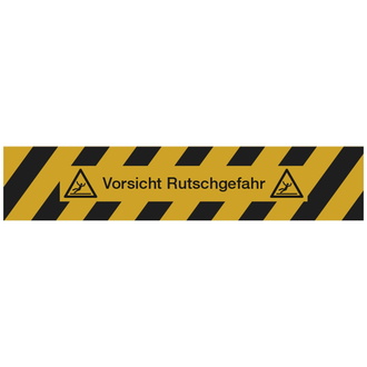 Antirutschbelag, Vorsicht Rutschgefahr, schwarz/gelb, 130 x 650 mm - 650x130 mm