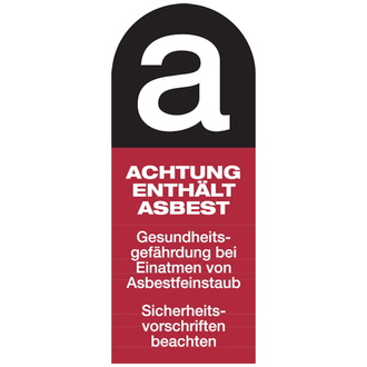 Hinweisschild, Achtung enthält Asbest, Folie - 25x50 mm, Folie selbstklebend