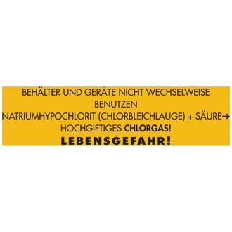 Behälter und Geräte nicht wechselweise benutzen - 400x120 mm, Folie selbstklebend