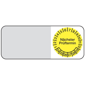 Kabelprüfplakette nächster Prüftermin für 24 gelb/sc - 50x20 mm, Folie selbstklebend