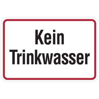 Hinweisschild, Kein Trinkwasser, Alu gepräg - 150x100x0.45 mm Aluminium geprägt