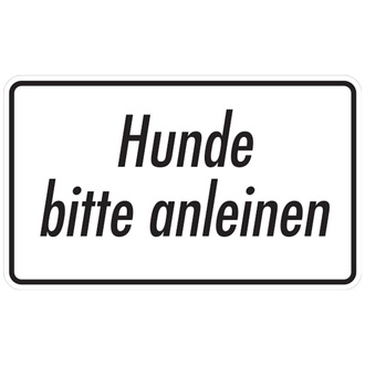 Hinweisschild, Hunde bitte anleinen, Alumin - 200x120x0.45 mm Aluminium geprägt