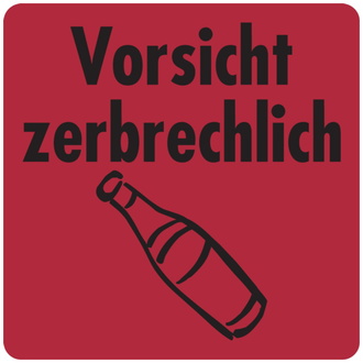 Verpackungsetiketten, Vorsicht zerbrechlich - Rolle - 40x40 mm Papier selbstklebend