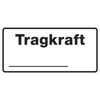 Tragkraft__ (ohne weiteren Eintrag) - 200x100 mm, Folie selbstklebend