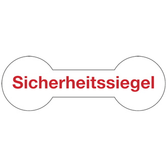 Sicherheitssiegel weiß/rot - 60x20 mm DokumentenFolie selbstklebend