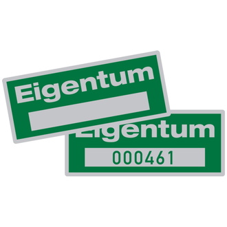 Eigentumsetiketten, mit Freifeld, PolyesterFolie sil - 60x25 mm, Folie selbstklebend