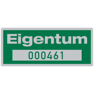 Inventaretiketten "Eigentum", fortlaufend nummeriert - 60x25 mm, Folie selbstklebend