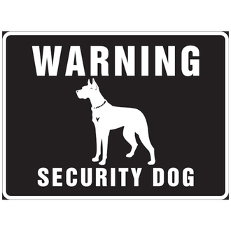 Hinweisschild, Warning Security Dog, Alumin - 200x150x0.45 mm Aluminium geprägt