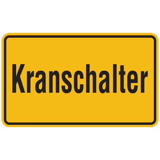 Hinweisschild, Kranschalter, 120x200mm, Alu - 200x120x0.45 mm Aluminium geprägt