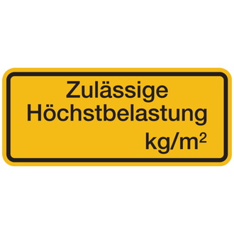 Regalschild, Zulässige Höchstbelastung, sch - 280x120x0.45 mm Aluminium geprägt