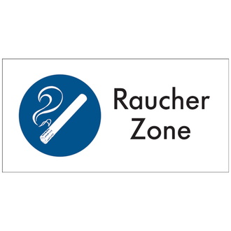 Kombischild, Raucher Zone, 200 x 400 mm, Aluminiu - 400x200x2 mm Aluminium 2 mm