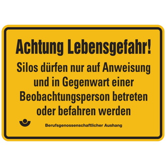 Hinweisschild, Achtung Lebensgefahr! - 350x250x0.45 mm Aluminium geprägt