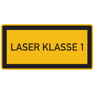 Laser Klasse 1 - 52x26 mm, Folie selbstklebend