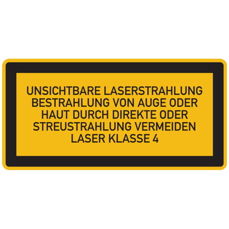 Unsichtbare Laserstrahlung Bestrahlung von Auge oder - 52x26 mm, Folie selbstklebend